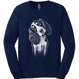 English Springer Spaniel Tilted Dog Long Sleeve Shirt Gift For Dog Lover