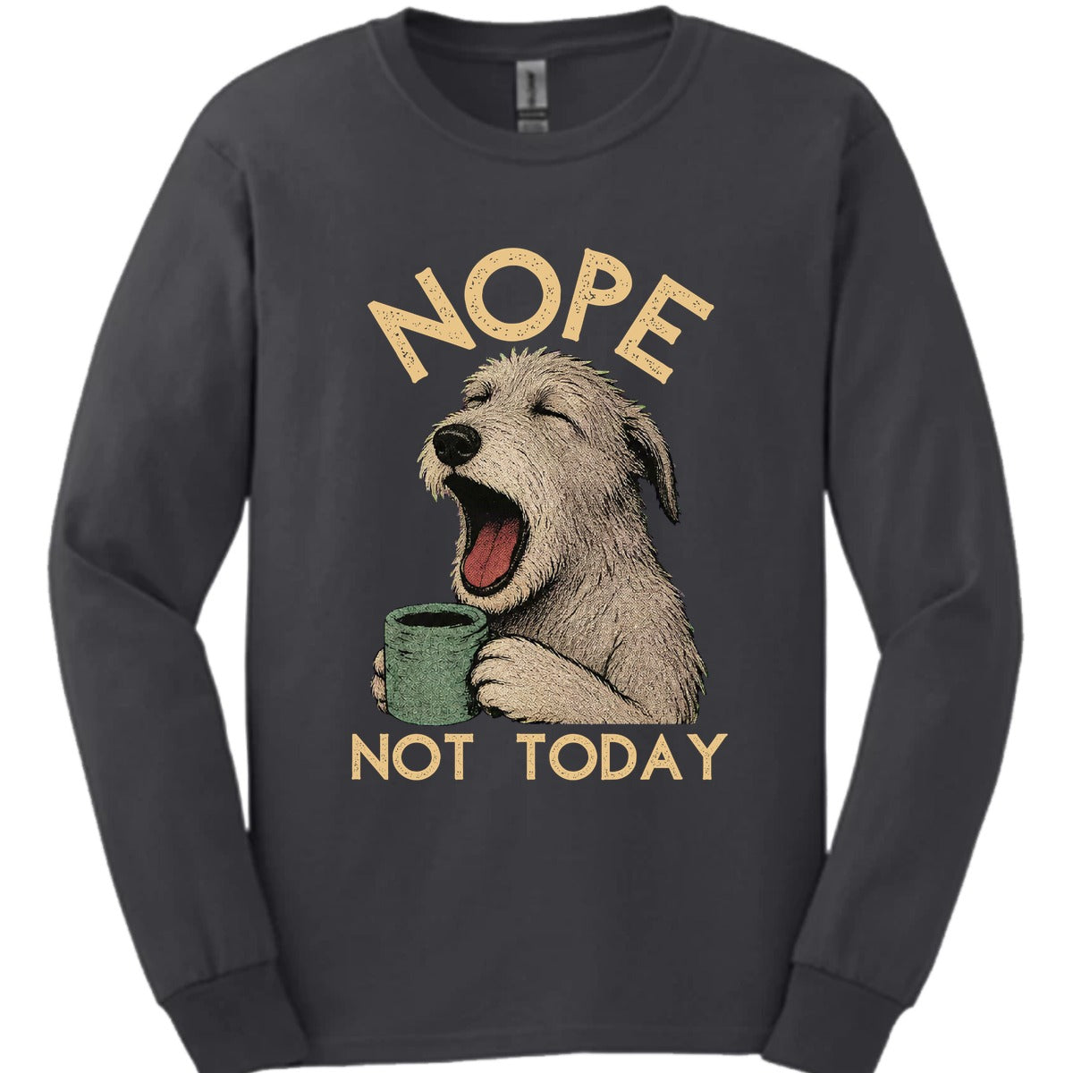 Irish Wolfhound Not Today Long Sleeve Shirt Gift For Dog Lover