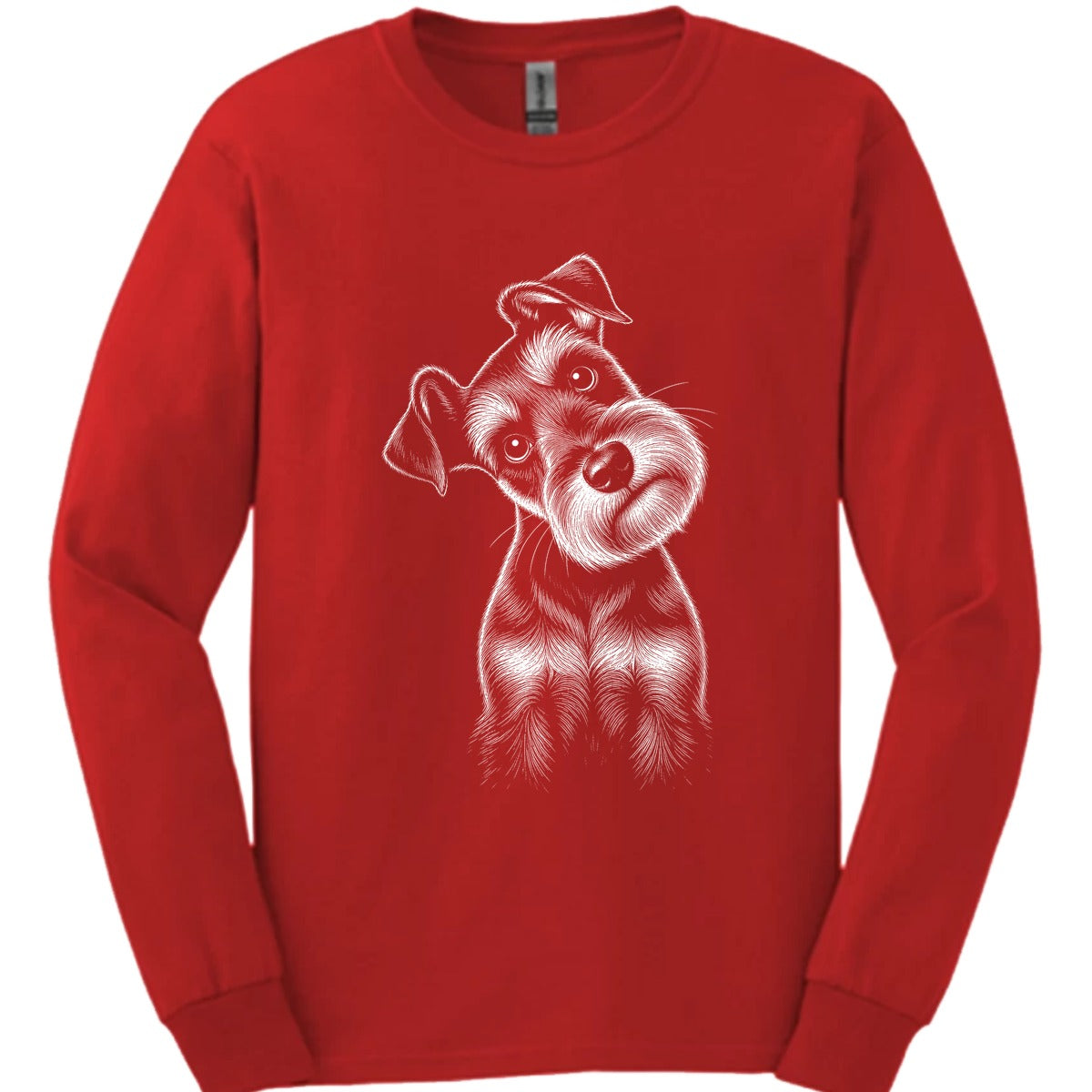 Miniature Schnauzer Tilted Dog Long Sleeve Shirt Gift For Dog Lover