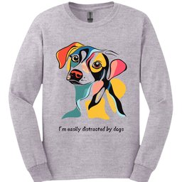 Im Easily Distracted By Dogs 5 Long Sleeve Shirt Gift For Dog Lover