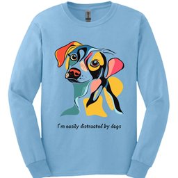Im Easily Distracted By Dogs 5 Long Sleeve Shirt Gift For Dog Lover