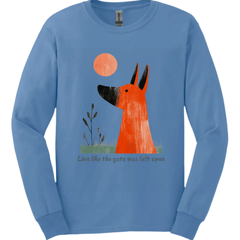 Irish Terrier Live Like The Gate Was Left Open Long Sleeve Shirt Gift For Dog Lover