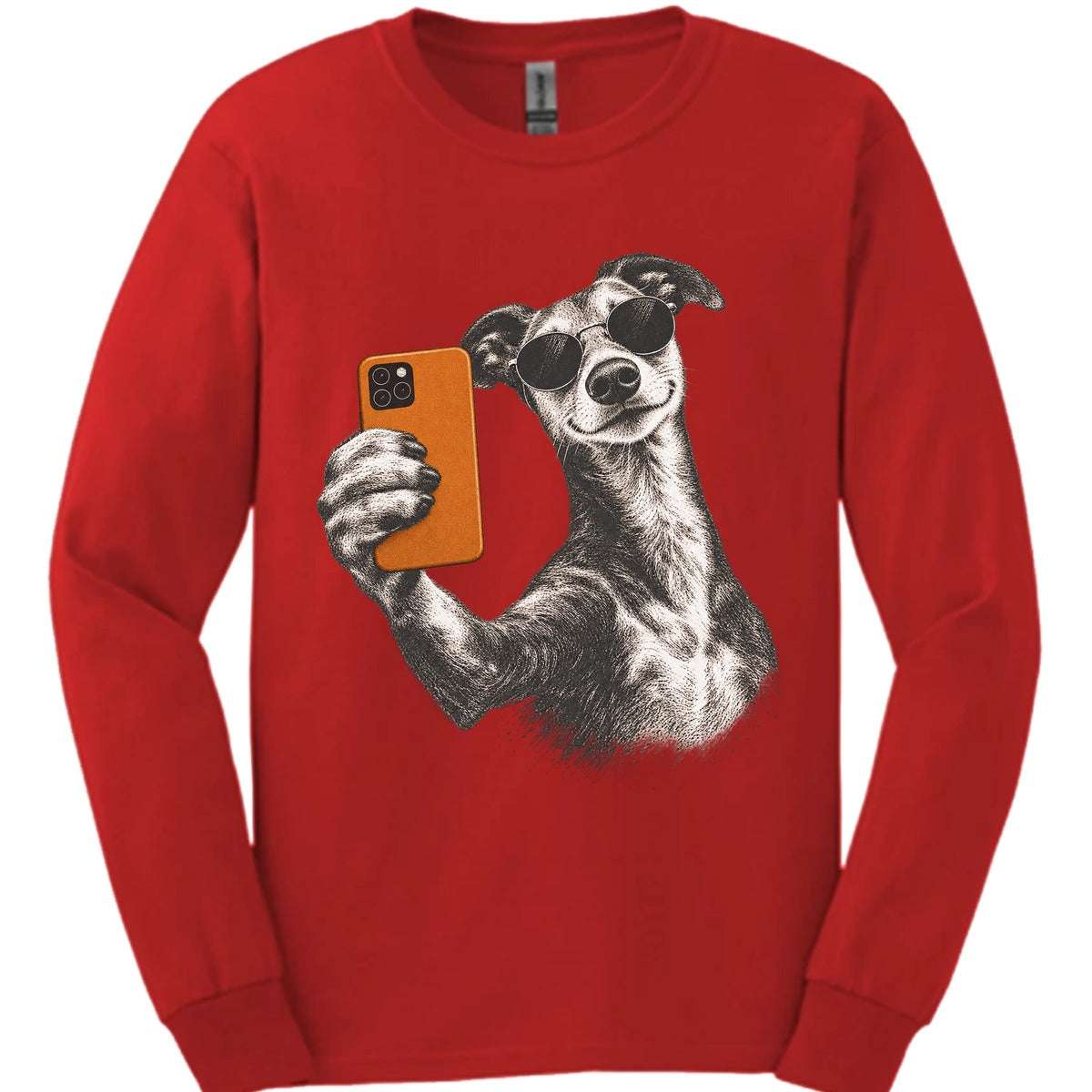 Greyhound Selfie Dog Long Sleeve Shirt Gift For Dog Lover