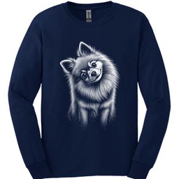 Pomeranian Tilted Dog Long Sleeve Shirt Gift For Dog Lover