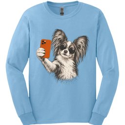 Papillon Selfie Dog Long Sleeve Shirt Gift For Dog Lover