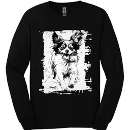 Papillon Running Dog Long Sleeve Shirt Gift For Dog Lover