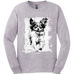 Papillon Running Dog Long Sleeve Shirt Gift For Dog Lover