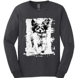 Papillon Running Dog Long Sleeve Shirt Gift For Dog Lover