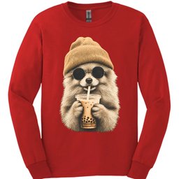 Pomeranian Hipster Dog Long Sleeve Shirt Gift For Dog Lover