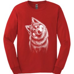 Pomsky Tilted Dog Long Sleeve Shirt Gift For Dog Lover