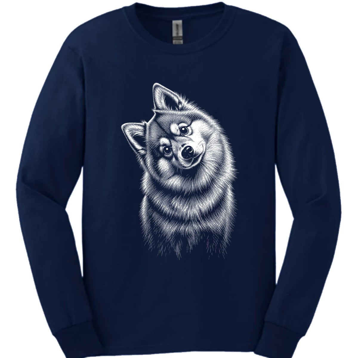 Pomsky Tilted Dog Long Sleeve Shirt Gift For Dog Lover