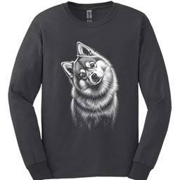 Pomsky Tilted Dog Long Sleeve Shirt Gift For Dog Lover