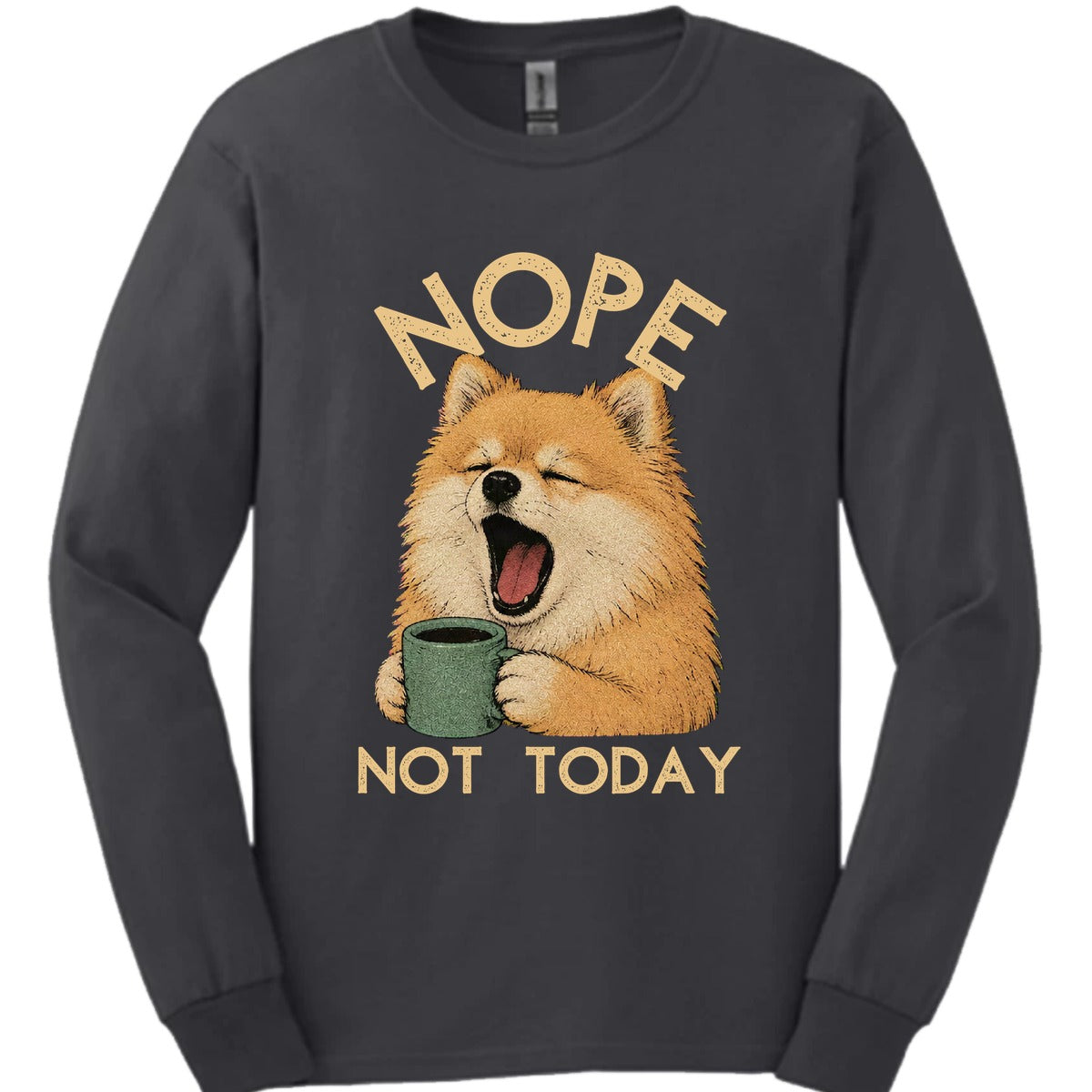 Pomeranian Not Today Long Sleeve Shirt Gift For Dog Lover