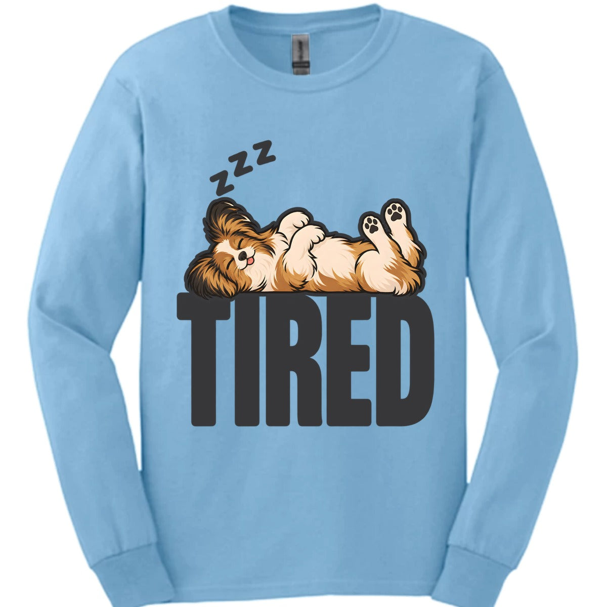 Papillon Tired Dog Long Sleeve Shirt Gift For Dog Lover