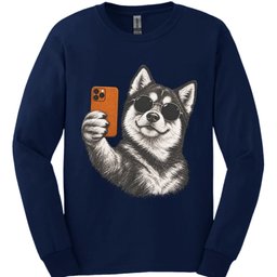 Pomsky Selfie Dog Long Sleeve Shirt Gift For Dog Lover