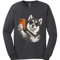 Pomsky Selfie Dog Long Sleeve Shirt Gift For Dog Lover