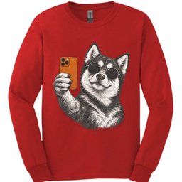 Pomsky Selfie Dog Long Sleeve Shirt Gift For Dog Lover