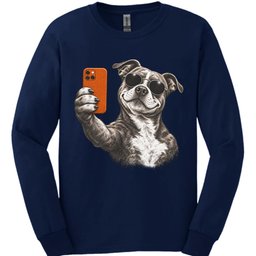 Pitbull Selfie Dog Long Sleeve Shirt Gift For Dog Lover