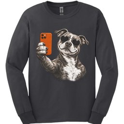 Pitbull Selfie Dog Long Sleeve Shirt Gift For Dog Lover