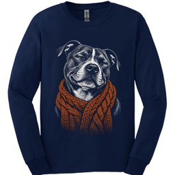 Pitbull Winter Dog Long Sleeve Shirt Gift For Dog Lover
