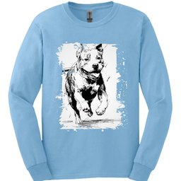 Pitbull Running Dog Long Sleeve Shirt Gift For Dog Lover