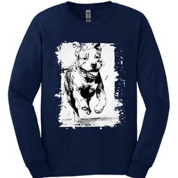 Pitbull Running Dog Long Sleeve Shirt Gift For Dog Lover