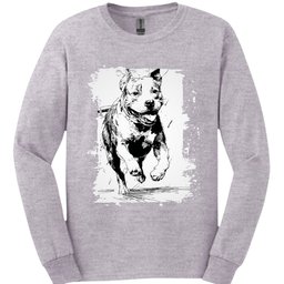 Pitbull Running Dog Long Sleeve Shirt Gift For Dog Lover