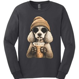Poodle Hipster Dog Long Sleeve Shirt Gift For Dog Lover