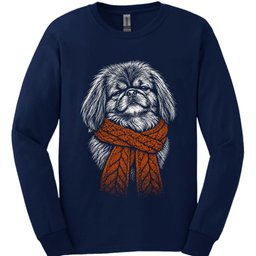 Pekingese Winter Dog Long Sleeve Shirt Gift For Dog Lover