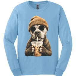 Pitbull Hipster Dog Long Sleeve Shirt Gift For Dog Lover