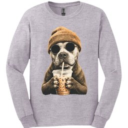 Pitbull Hipster Dog Long Sleeve Shirt Gift For Dog Lover