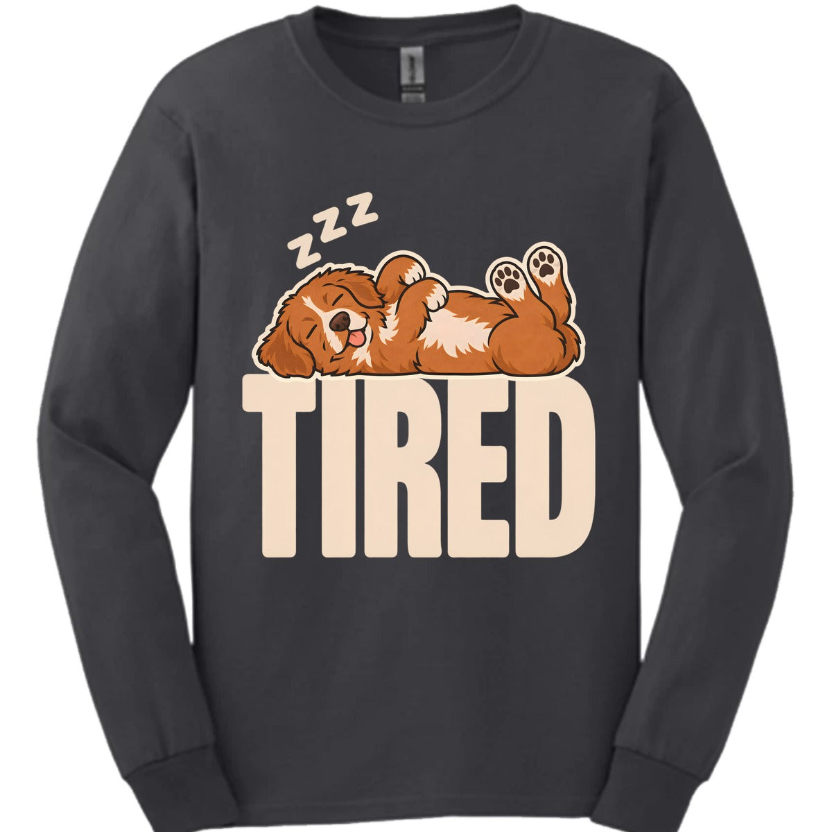 Nova Scotia Duck Tolling Retriever Tired Dog Long Sleeve Shirt Gift For Duck Lover