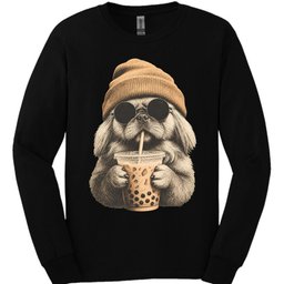 Pekingese Hipster Dog Long Sleeve Shirt Gift For Dog Lover