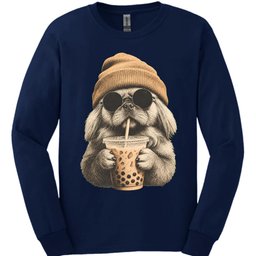 Pekingese Hipster Dog Long Sleeve Shirt Gift For Dog Lover