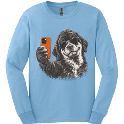 Newfoundland Selfie Dog Long Sleeve Shirt Gift For Dog Lover