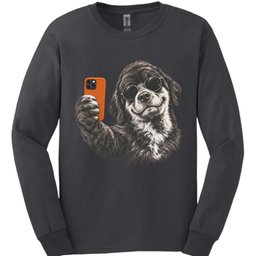 Newfoundland Selfie Dog Long Sleeve Shirt Gift For Dog Lover
