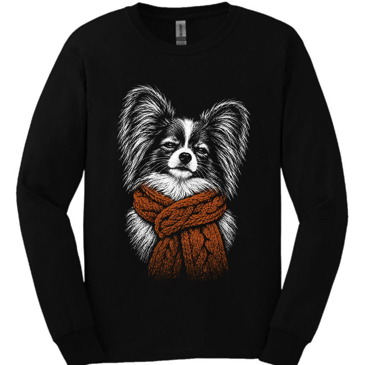 Papillon Winter Dog Long Sleeve Shirt Gift For Dog Lover