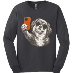 Pekingese Selfie Dog Long Sleeve Shirt Gift For Dog Lover