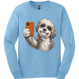 Old English Sheepdog Selfie Dog Long Sleeve Shirt Gift For Dog Lover