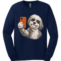 Old English Sheepdog Selfie Dog Long Sleeve Shirt Gift For Dog Lover