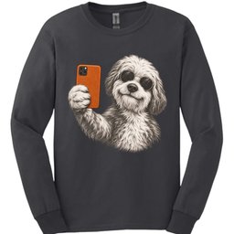 Old English Sheepdog Selfie Dog Long Sleeve Shirt Gift For Dog Lover
