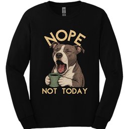 Pitbull Not Today Long Sleeve Shirt Gift For Dog Lover