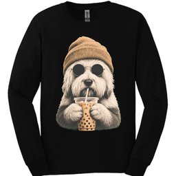 Old English Sheepdog Hipster Dog Long Sleeve Shirt Gift For Dog Lover