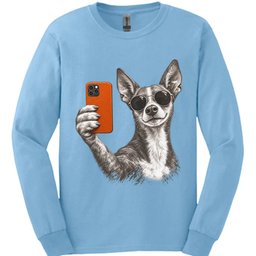 Podenco Selfie Dog Long Sleeve Shirt Gift For Dog Lover