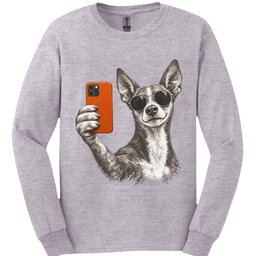 Podenco Selfie Dog Long Sleeve Shirt Gift For Dog Lover