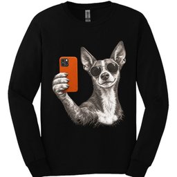 Podenco Selfie Dog Long Sleeve Shirt Gift For Dog Lover