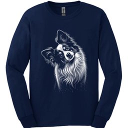 Papillon Tilted Dog Long Sleeve Shirt Gift For Dog Lover