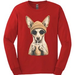 Podenco Hipster Dog Long Sleeve Shirt Gift For Dog Lover