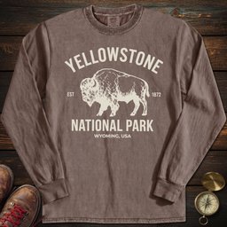 Yellowstone Park Wyoming Long Sleeved T Shirt Long Sleeve Shirt Gift For National Park Lover