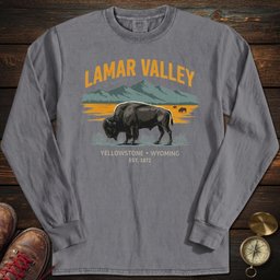 Lamar Valley Yellowstone Long Sleeved T Shirt Long Sleeve Shirt Gift For National Park Lover